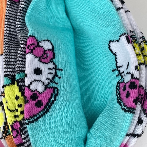 Hello Kitty no show socks set of 5,sweet fruit Hello Kitty designs NEW - Picture 9 of 16